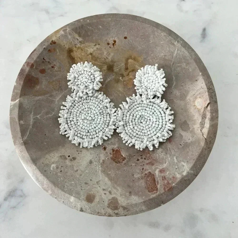 BaubleBar White Beaded Statement Earring